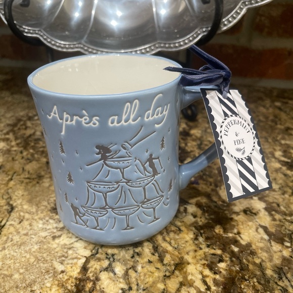 Peppermint and Pine soft blue Apres all Day and Apres Ski mug bundle NEW! - Picture 5 of 11